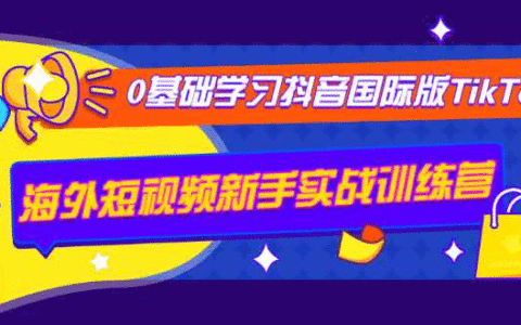 0基础学习抖音国际版TikTok海外短视频新手实战训练营