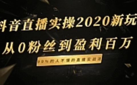 抖音直播实操新玩法：从0粉丝到盈利百万，99%的人不懂的直播实战法