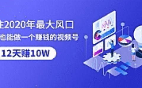抓住今年最大风口，小白也能做一个赚钱视频号，12天赚10W（赠送爆款拆解)