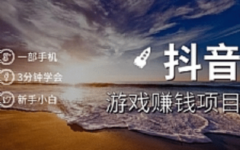 抖音游戏赚钱项目，一部手机就能操作，小白3分钟学会