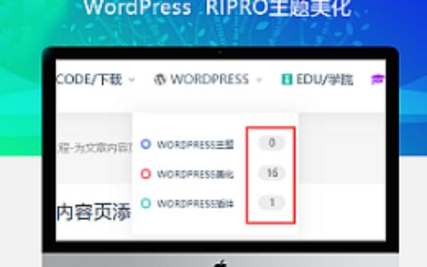 最新RIPRO主题美化-网站二级导航菜单统计文章数量