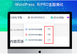 最新RIPRO主题美化-网站二级导航菜单统计文章数量