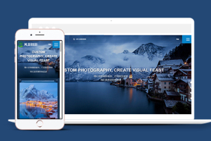 深蓝色响应式摄影类织梦网站模板下载