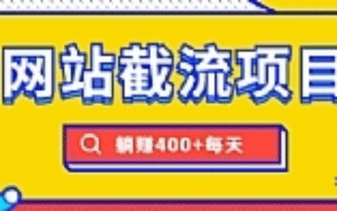 网站截流项目：自动化快速，长久赚变，实战3天即可躺赚400+每天
