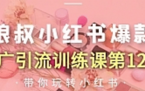 狼叔小红书爆款推广引流训练课第12期 手把手带你玩转小红书(无水印)