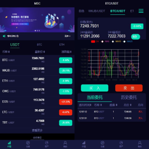 新版数字币交易所/数字资产交易平台/区块链交易所/币币交易/代币开发/带走势K线/挂买挂卖