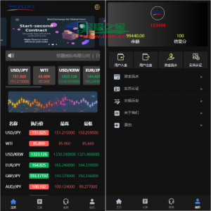 新版UI海外外汇微盘系统/多语言微交易/前端uniapp