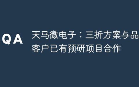天马微电子：三折方案与品牌客户已有预研项目合作