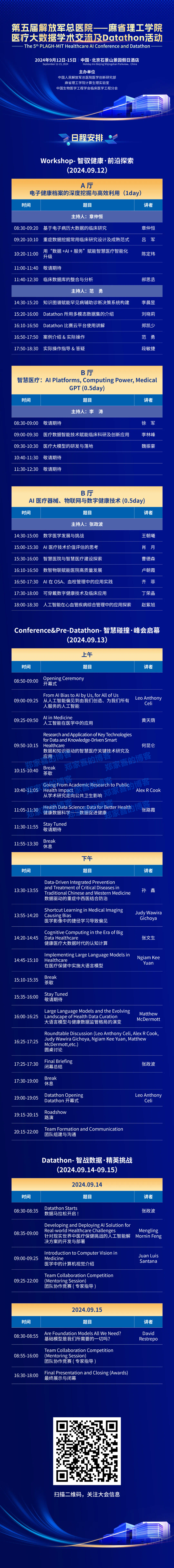 免费报名，第五届「解放军总医院-麻省理工学院医疗大数据学术交流及Datathon活动」