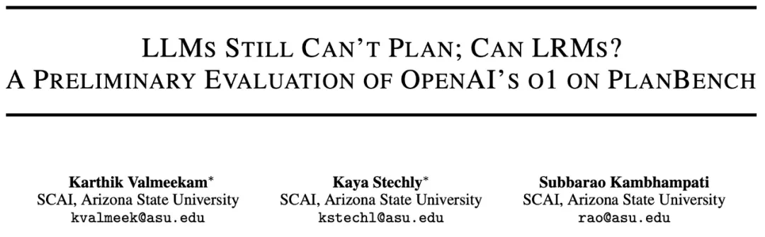 LLM仍然不能规划，刷屏的OpenAI o1远未达到饱和