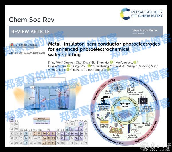 复旦微电子学院季力教授团队在金属-绝缘体-半导体(MIS)结构的光催化水裂解电极方向取得成果