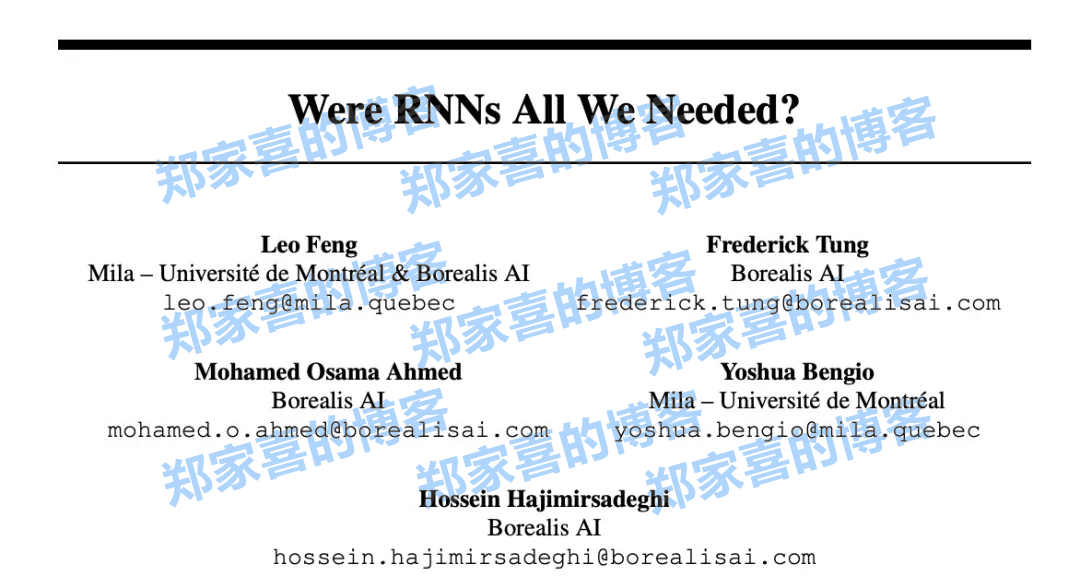图灵奖得主Yoshua Bengio新作：Were RNNs All We Needed?