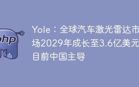 Yole：全球汽车激光雷达市场2029年成长至3.6亿美元 目前中国主导