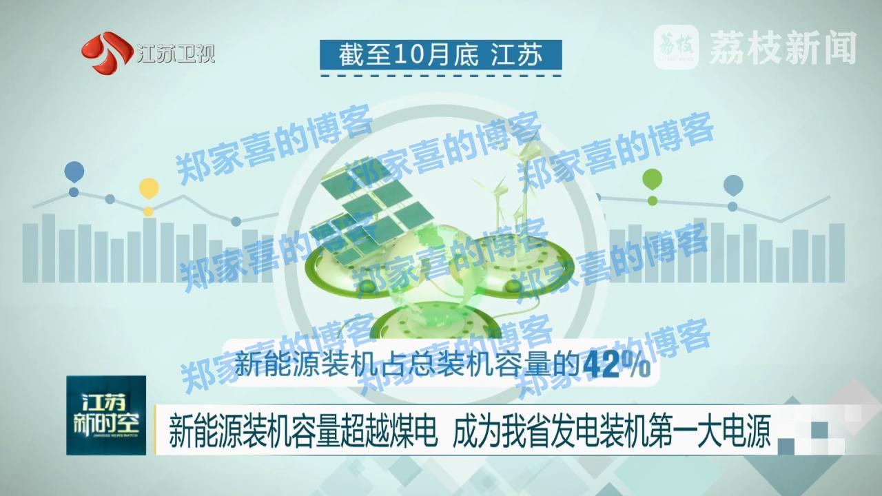 新能源首超煤电，成为江苏发电装机第一大电源