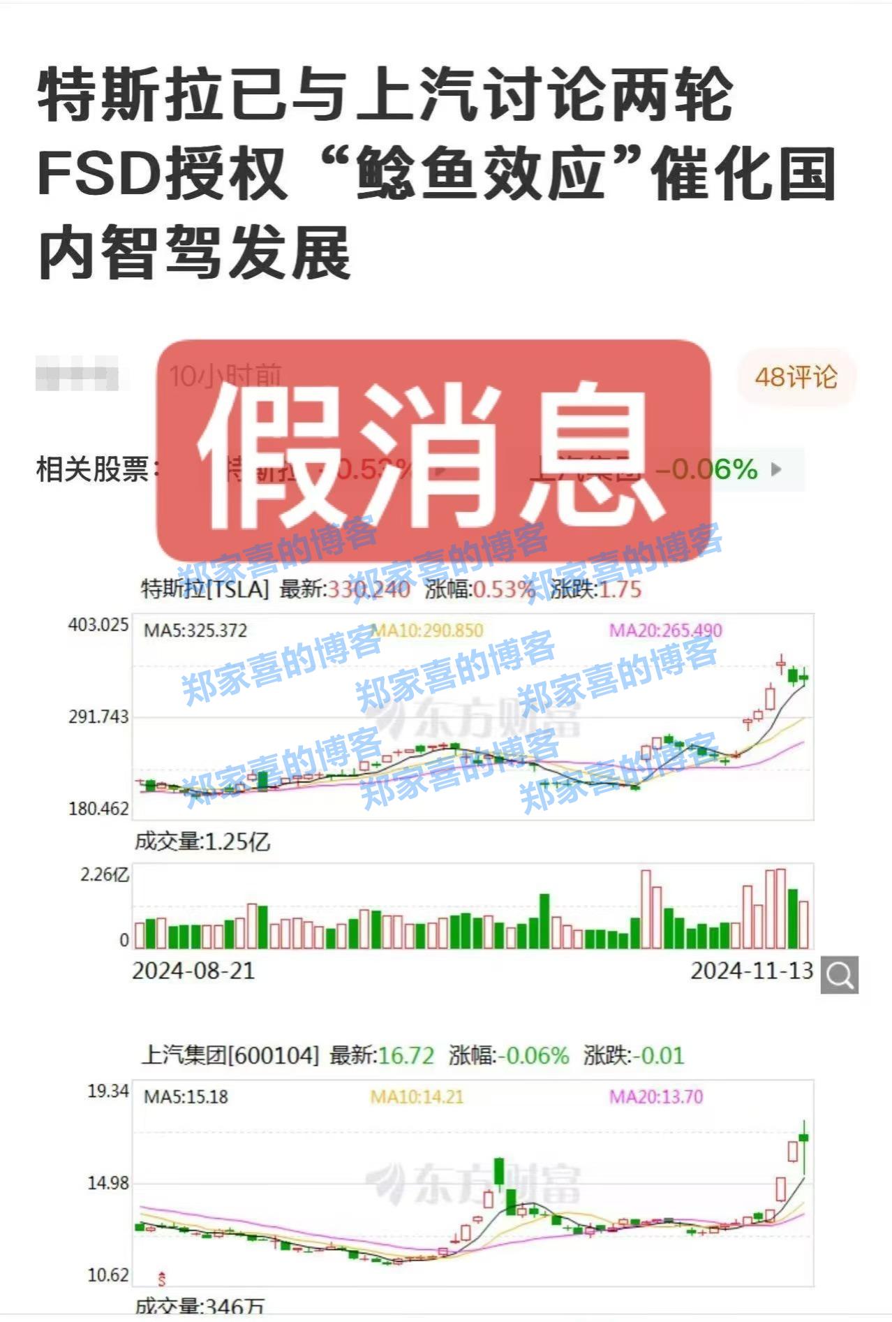 特斯拉明确表态：FSD入华授权上汽消息不实