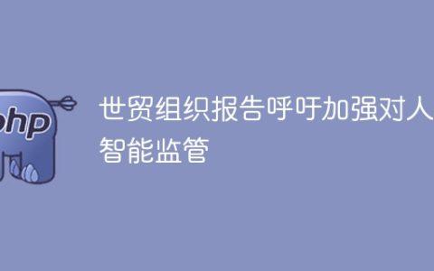 世贸组织报告呼吁加强对人工智能监管