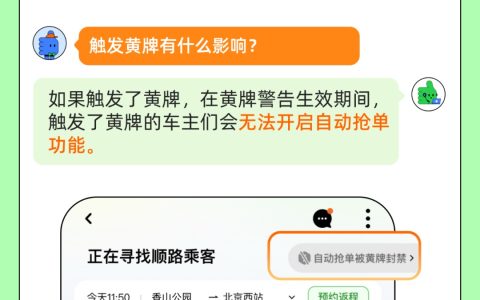 滴滴顺风车“红黄牌”功能上线：黄牌警告，红牌罚下