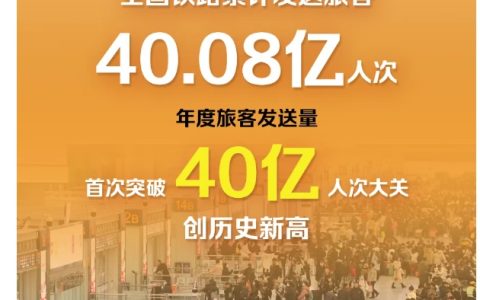 首次突破 40 亿人次，今年全国铁路累计发送旅客创历史新高