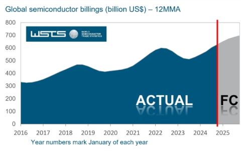 WSTS：2024年全球半导体市场规模增长19%至6270亿美元