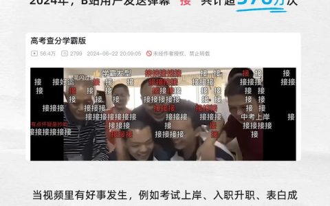 B站 2024 年度弹幕公布：“接”累计发送超 576 万次