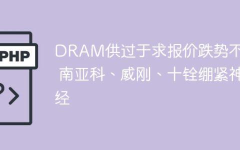 DRAM供过于求报价跌势不止  南亚科、威刚、十铨绷紧神经