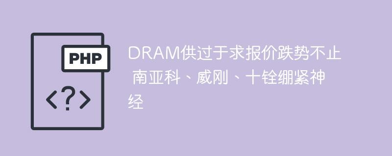 DRAM供过于求报价跌势不止  南亚科、威刚、十铨绷紧神经